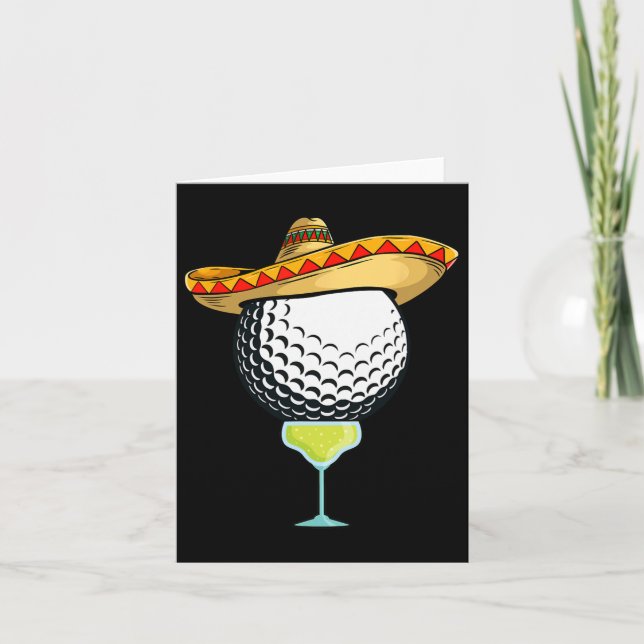 Cartão Golfe Cinco De Mayo Com Sombrero E Margarida (Frente)