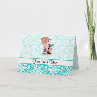 Cartão Golfe Cugado; Cor damasco