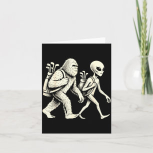 Cartão Golfe Divertido Pé Grande Sasquatch Alien Ovni Gol