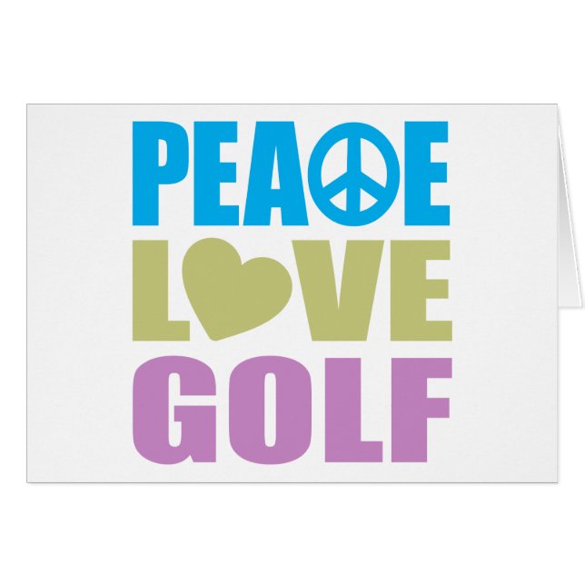Cartão Golfe do amor da paz (Frente horizontal)