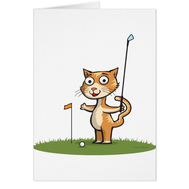 Cartão Golfe do gato (Frente)