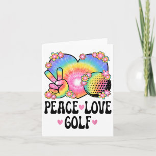 Cartão Golfe do Peace Love Lover 60s 70s Cute G