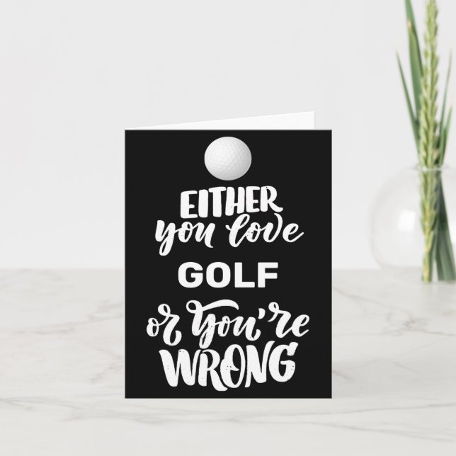 Cartão Golfe Engraçado Amo Jogar Golfe Golfista  (Frente)