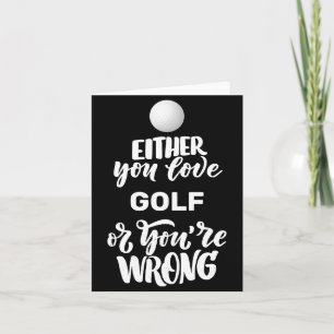 Cartão Golfe Engraçado Amor Golfe Golfista 