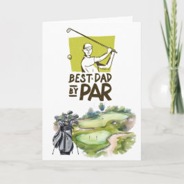 Cartão Golfe Feliz Dia dos Pais melhor pai por par