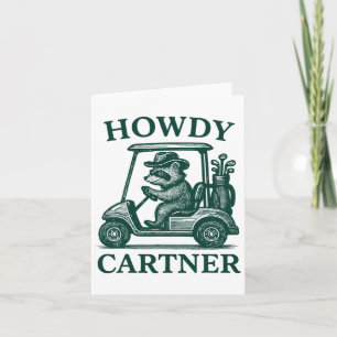 Cartão Golfe Funny Raccoon Para Homens E Mulheres Golfer