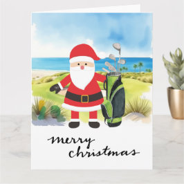 Cartão Golfe Natal com Golfe do Papai Noel