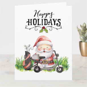 Cartão Golfe Natal com Golfe do Papai Noel