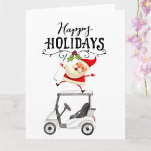 Cartão Golfe Natal com Golfe do Papai Noel