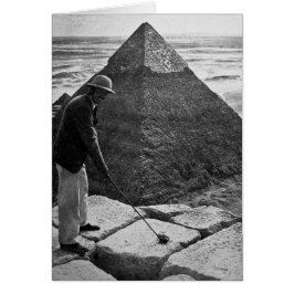 Cartão Golfe no vintage da pirâmide preto e branco