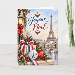 Cartão Golfe Paris Torre Eiffel Golfe Francês Natal