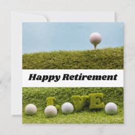 Cartão Golfer Happy Retirement bola de golfe com amor