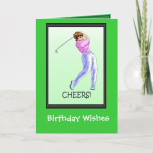 Cartão Golfing Birthday cards, Lady golfer