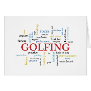 Cartão Golfing em Palavras