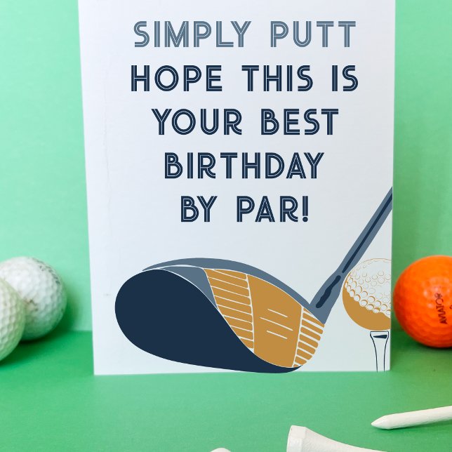 Cartão Golfing Themed Humor Funny Golfers Birthday (Criador carregado)