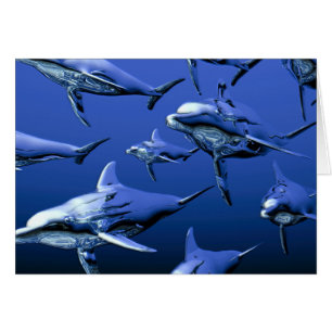 Cartão Golfinho Azul