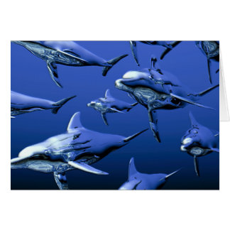 Cartão Golfinho Azul
