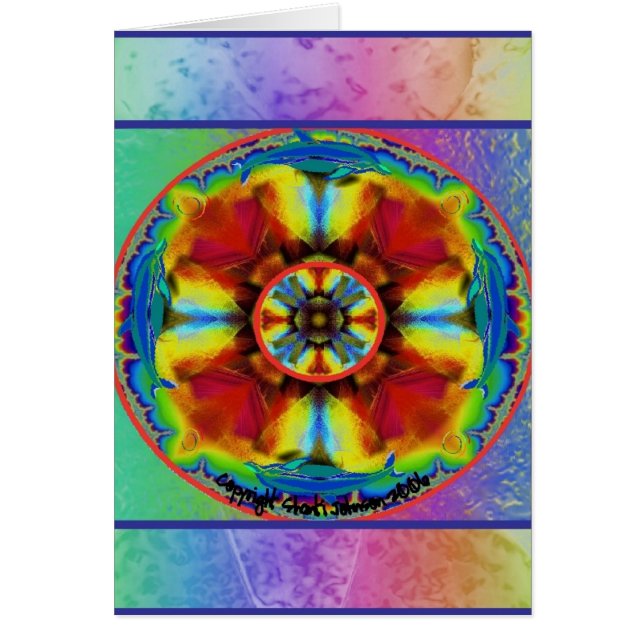 Cartão Golfinho Chakra do arco-íris (Frente)