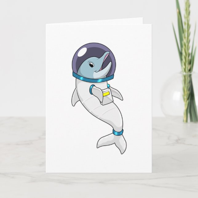 Cartão Golfinho como Astronauta Disfarçado (Frente)