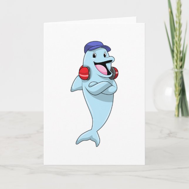 Cartão Golfinho em Ouça Música (Frente)