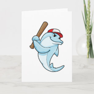 Cartão Golfinho no beisebol como batedor
