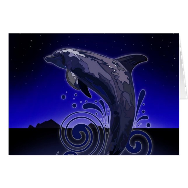 Cartão Golfinho - Noite (Frente Horizontal)