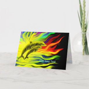 Cartão Golfinhos no Sol