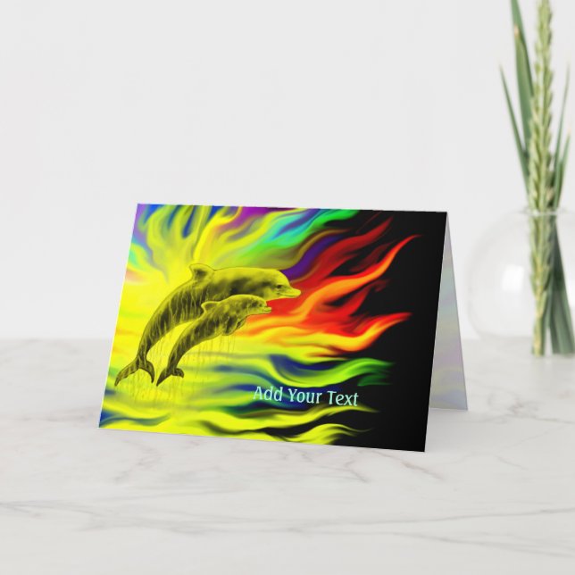 Cartão Golfinhos no Sol (Frente)