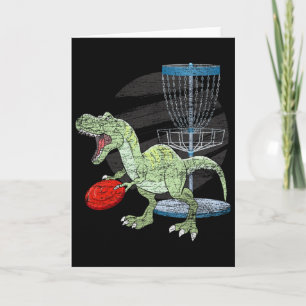 Cartão Golfista de Frisbee T Rex Dinossauro Jogador de Go