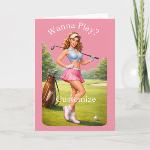 Cartão Golfista Feminina em Forma Thunder_Cove