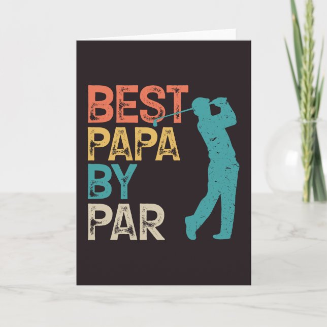 Cartão Golfista Retro - Melhor Papa De Par (Frente)