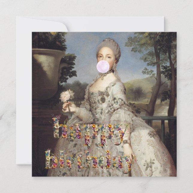 Cartão Goma de bolha Diva Luisa de Parma Happy Birday (Frente)