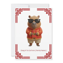 Cartão Gong Xi Fa Cai do Capivara Relax