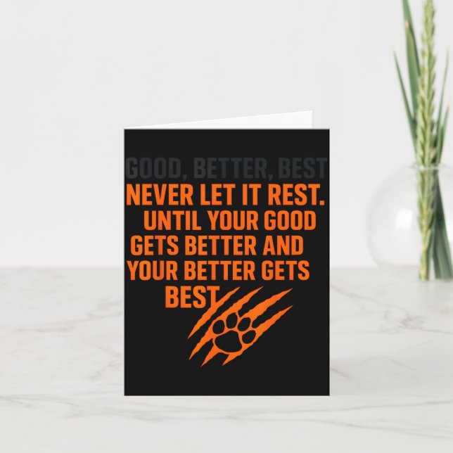 Cartão Good Better Never Let It Rest Motivational Mindset (Frente)