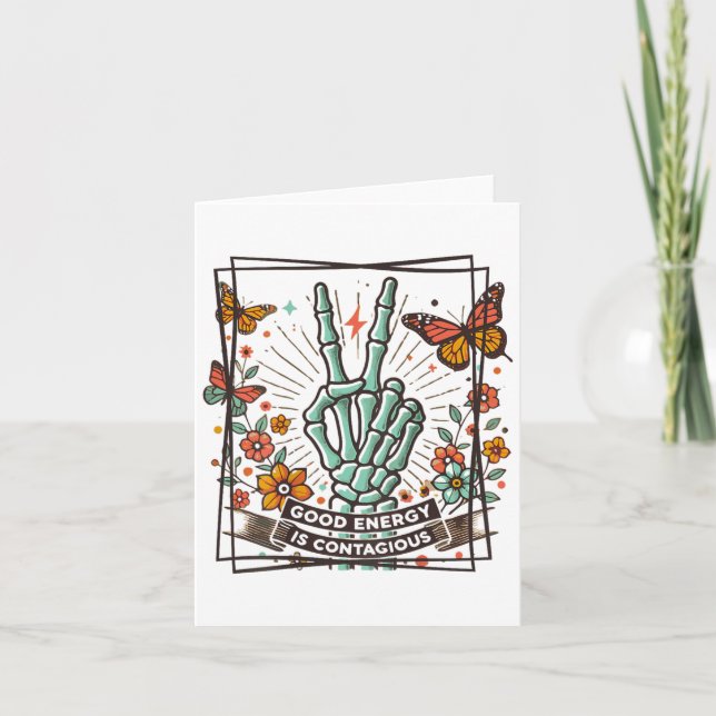 Cartão Good Energy Is Contagious, Motivational Stive  (Frente)