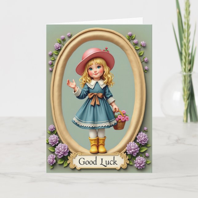 Cartão Good Luck Girl Art Card (Frente)
