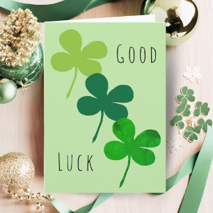 Cartão Good Luck Green Shamrocks