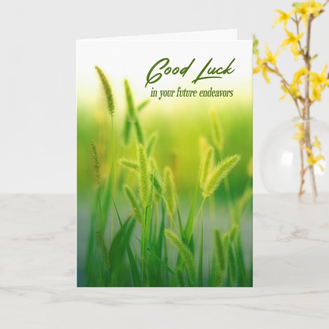 Cartão Good Luck Green Summer Grass (Flor Amarela)