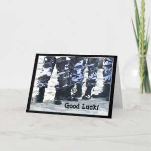Cartão Good Luck Military Boots greeting card