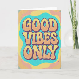 Cartão Good vibes only retro groovy style