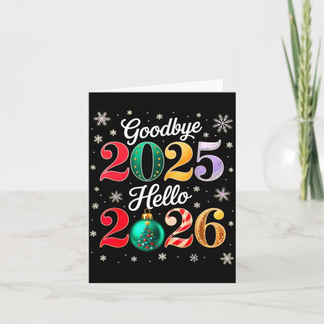 Cartão Goodbye 2025 Hello 2026 Happy New Year's Eve Chris (Frente)