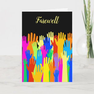 Cartão Goodbye Farewell Community of Diverse Hands