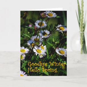 Cartão 'Goodbye Winter, Hello Spring' Blank Greeting Card