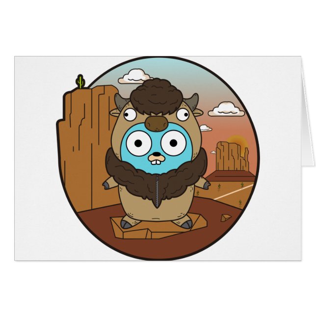 Cartão Gopher do búfalo no deserto (Frente Horizontal)