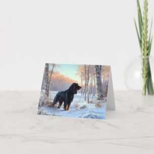 Cartão Gordon Setter Deixe-O Neve Natal