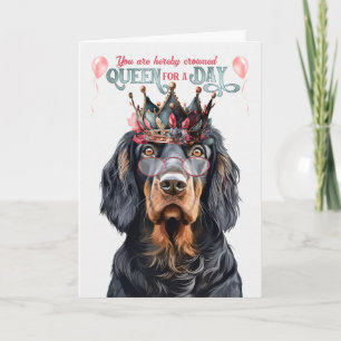 Cartão Gordon Setter Queen para um dia feliz aniversário
