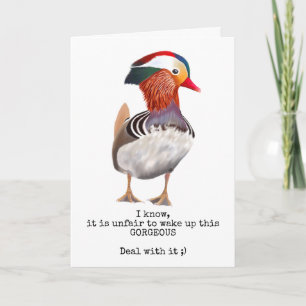 Cartão Gorgeous Mandarin Duck Funny Deal With It