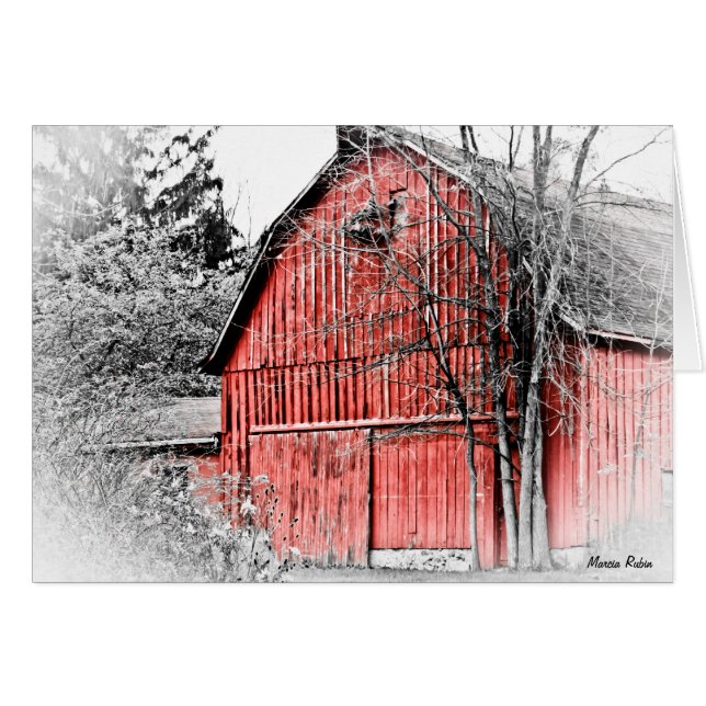 Cartão Gorgeous Red Barn (Frente horizontal)