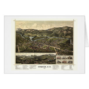 Cartão Gorham, mapa panorâmico do NH - 1888