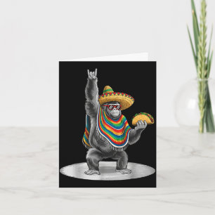 Cartão Gorila carregando taco engraçado cinco de maio rap